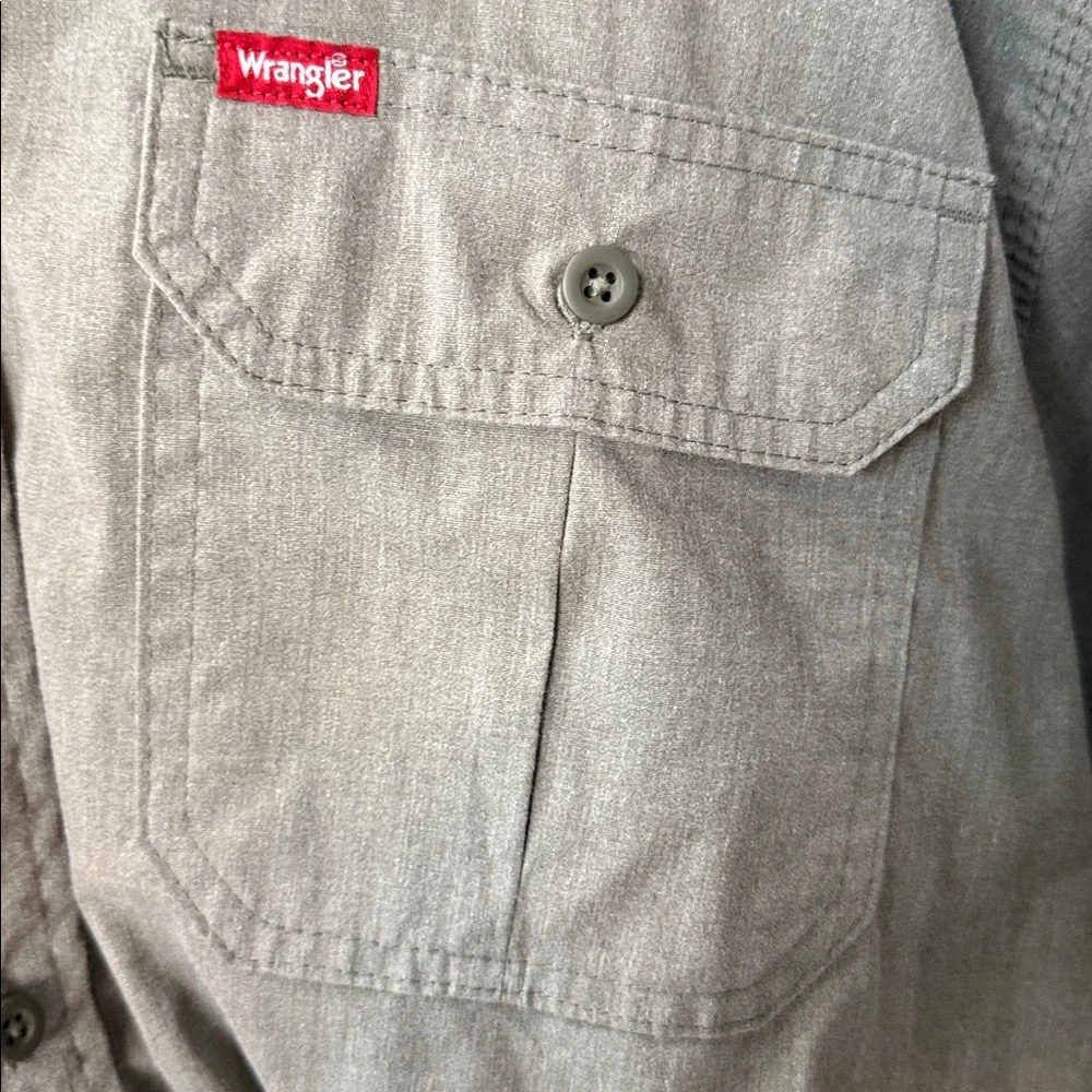 WRANGLER MENS SAGE/OLIVE LONG SLEEVE BUTTON DOWN 2XL